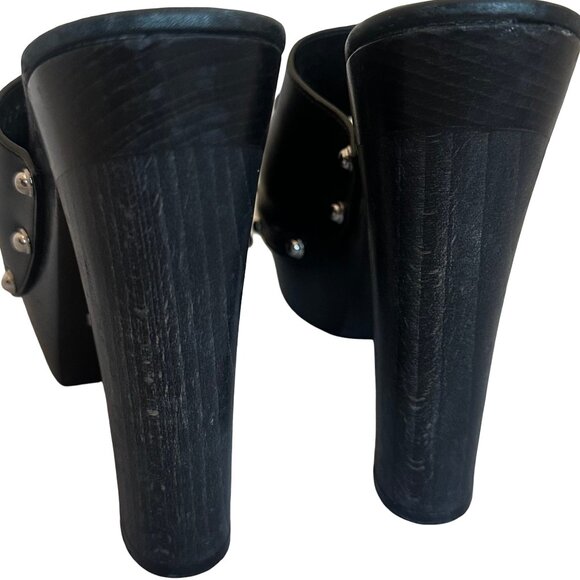 Gucci Betis Glamour Horsebit High Heel Clogs Sandals Stud Open-Toe Size 38.5 - Picture 7 of 15